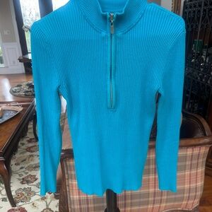 Boston Proper Turquoise Crew Neck Sweater